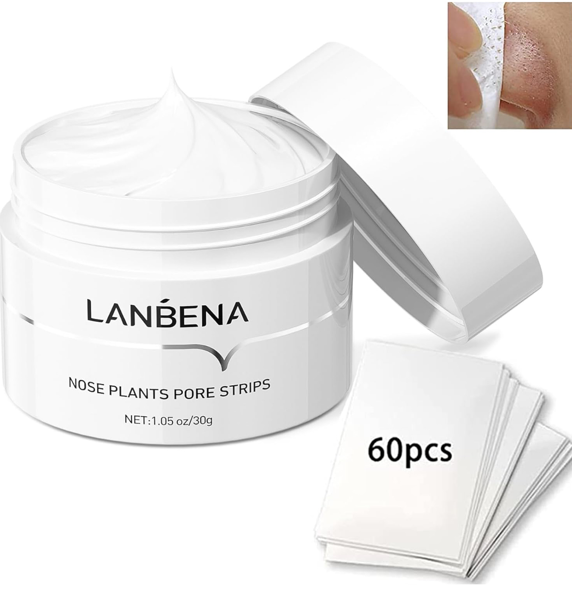 Lanbena blackhead remover, nose pore strips for blackheads, black head remover mask for face, puntos