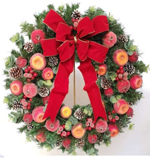 Christmas sugared fruits wreath