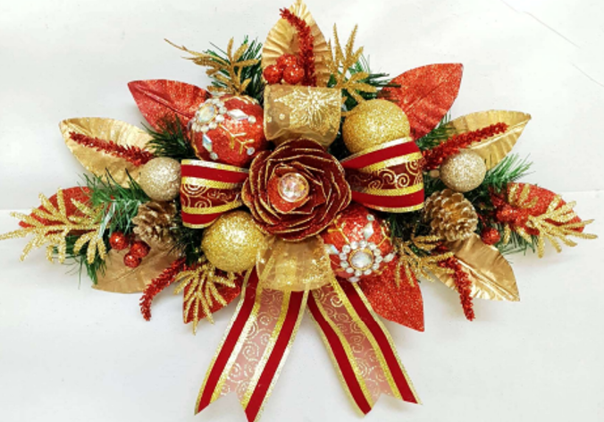 Christmas red/gold elegant swag