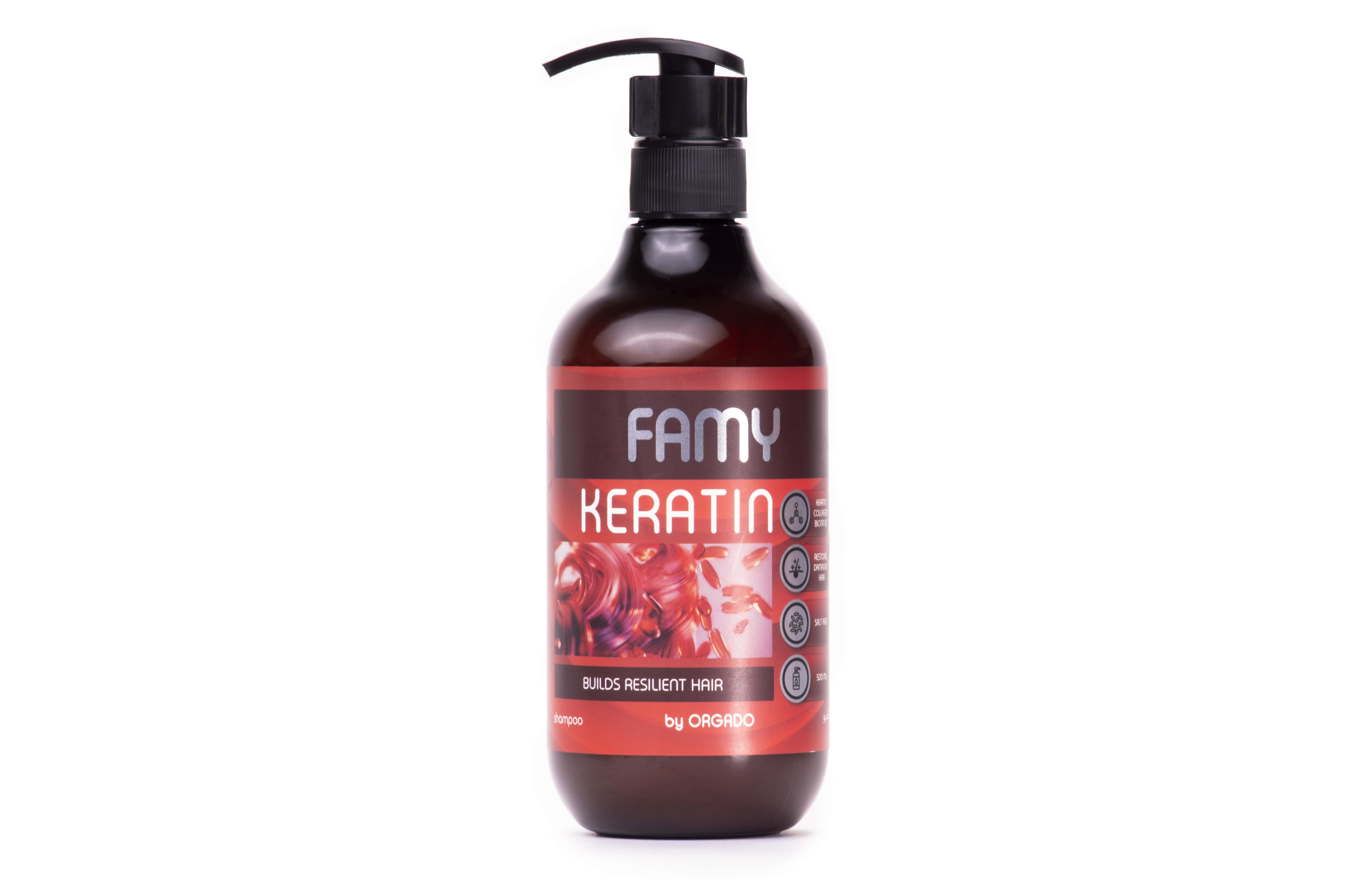 Famy keratin shampoo for colored and damaged hair 500ml