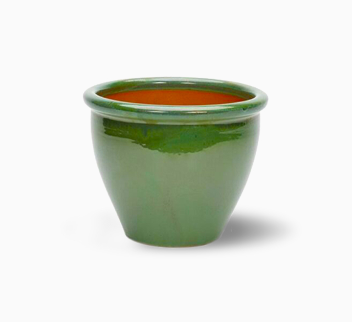 Rolled rim pot outdoor ceramic pot