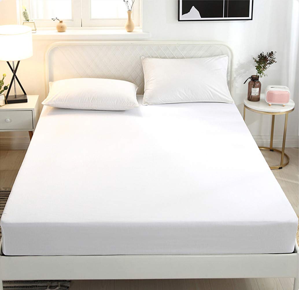 Hotel bedding crispy percale sheets, 300-thread-count, 100% cotton, up to 18 inch deep pocket,  white (90 * 200 *25 cm))