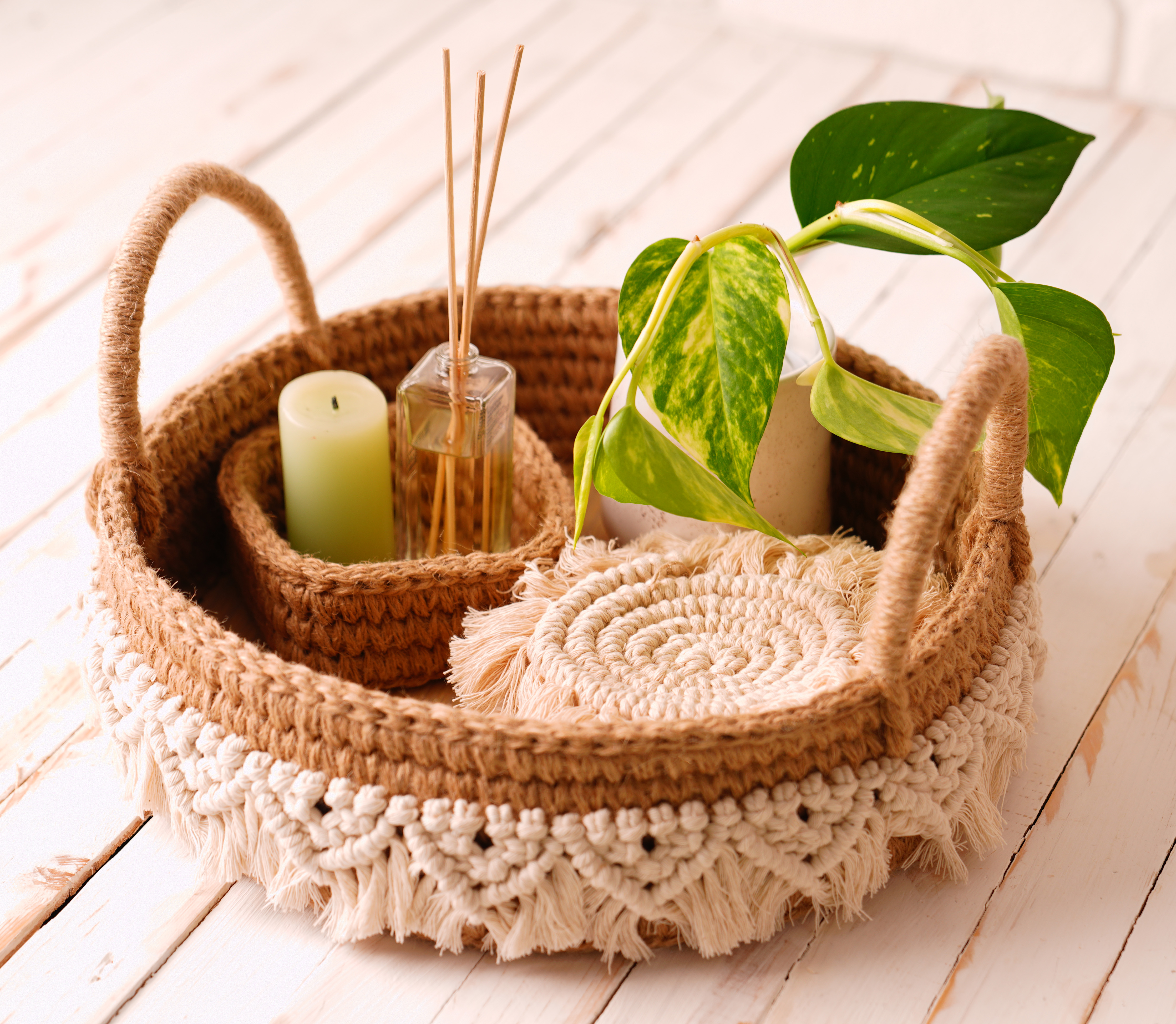 Macrame basket