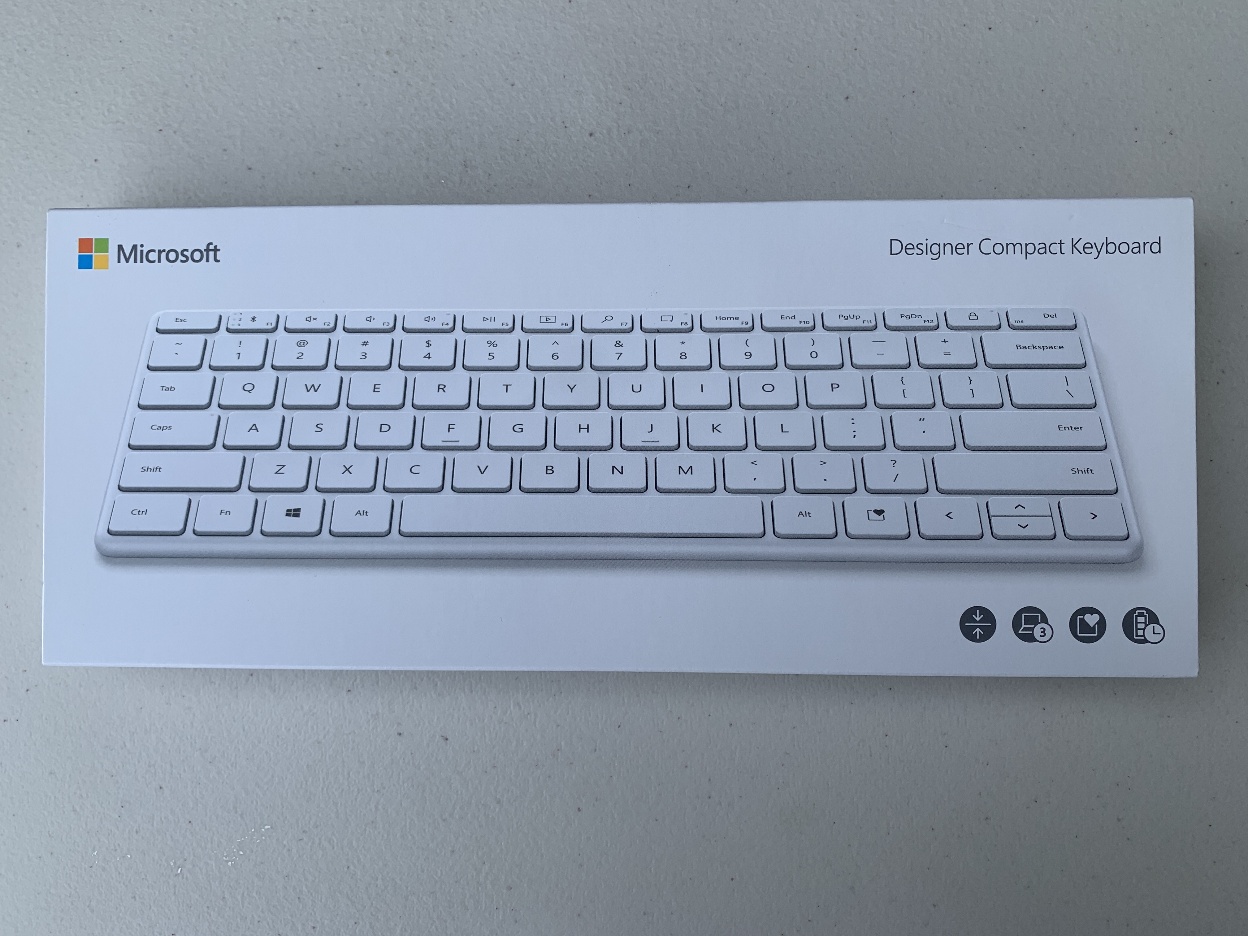 Microsoft Designer Compact Keyboard, Glacier - Arabic/English