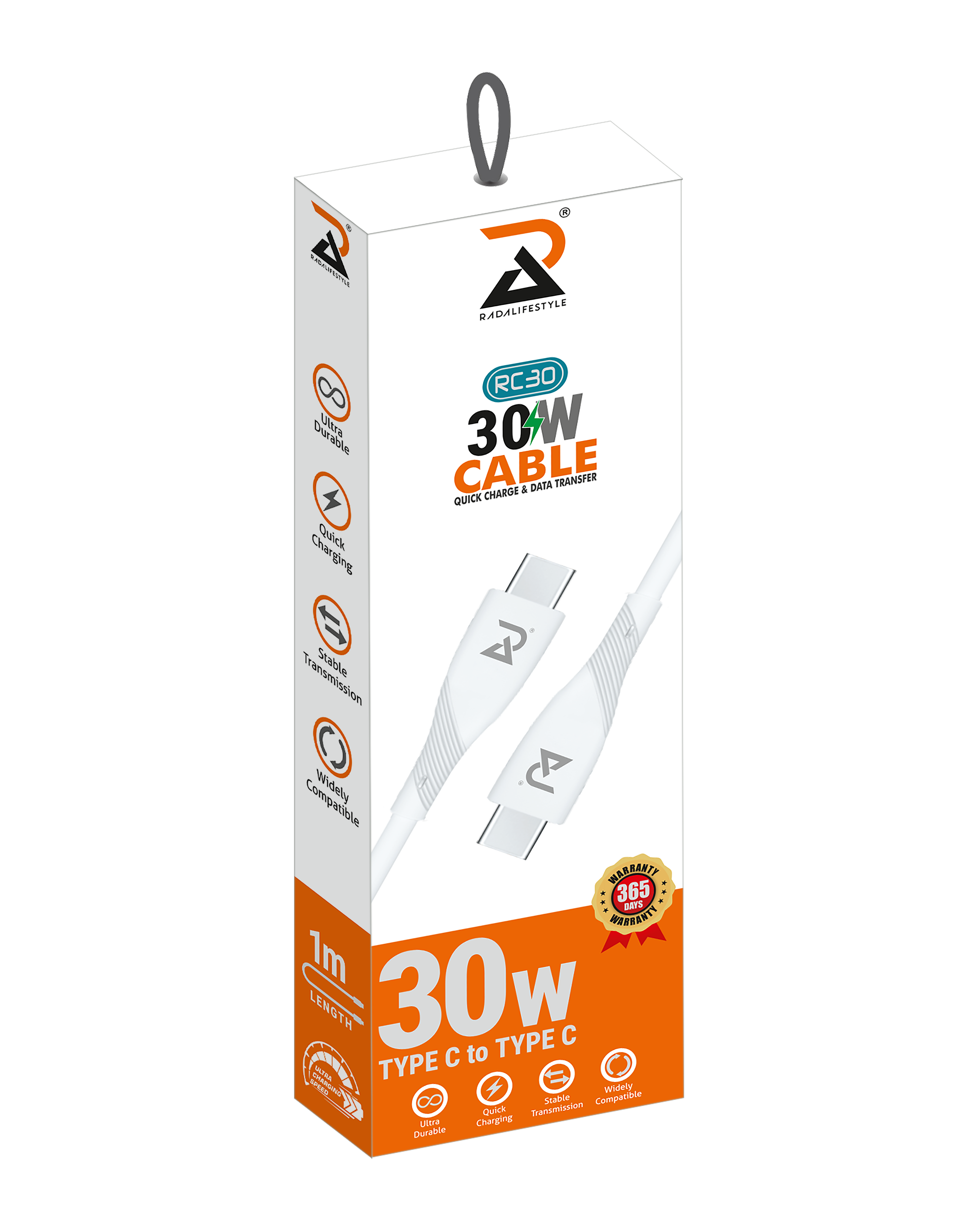 RC30 30Watt Cable TYPE C to TYPE C