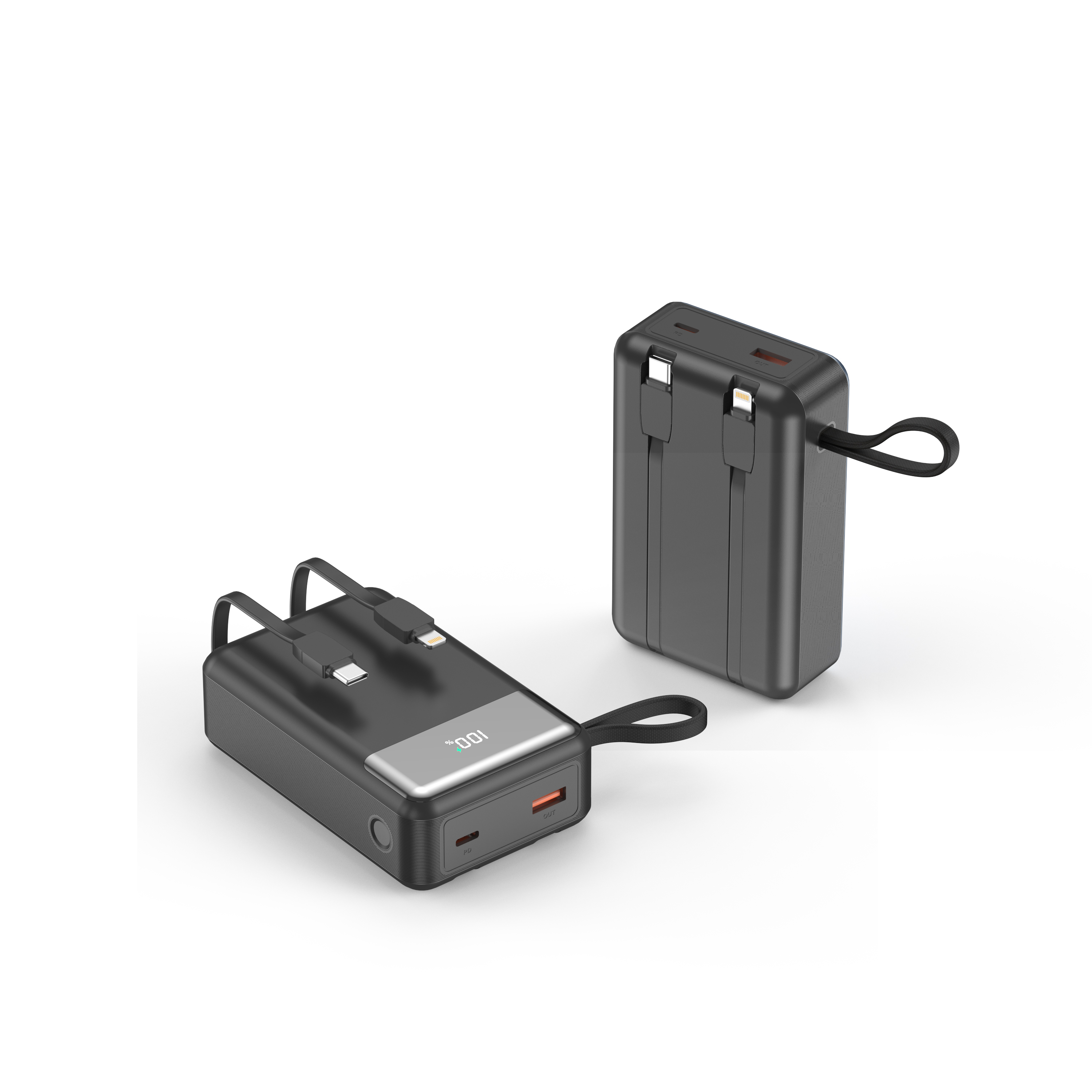 PD65W 20000mah small size laptop power bank built in type C and lightning cable_5