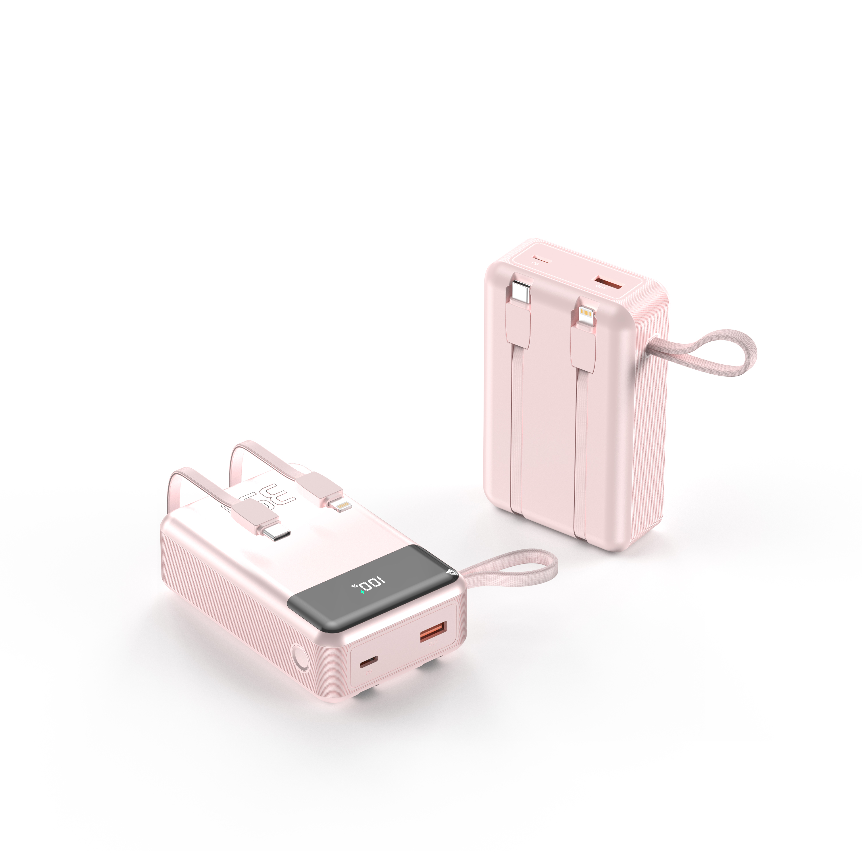 PD65W 20000mah small size laptop power bank built in type C and lightning cable_3