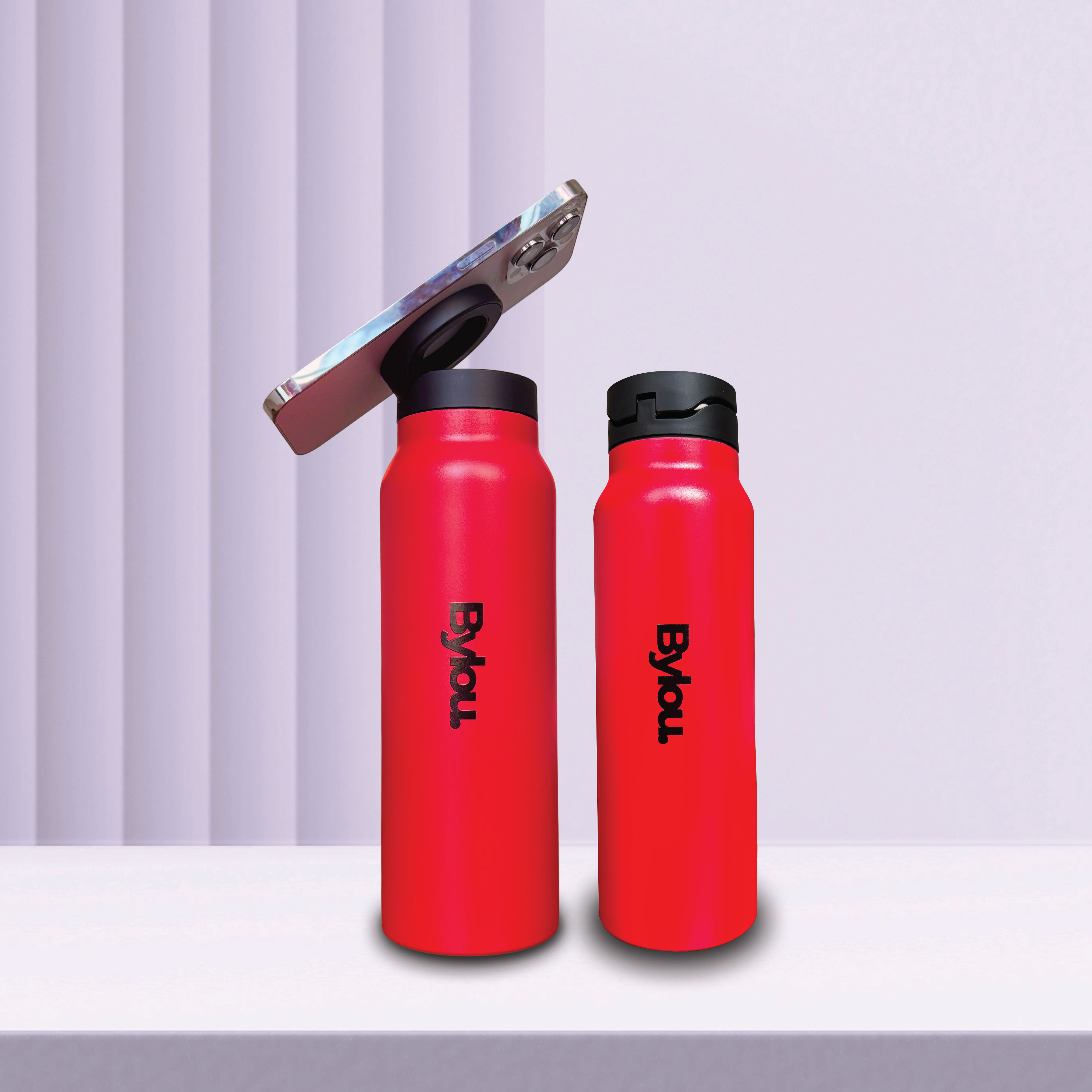 Bylou Magnetic Water Bottle 700ml – Stylish Design with Magnetic Lid for Phone Holding_3