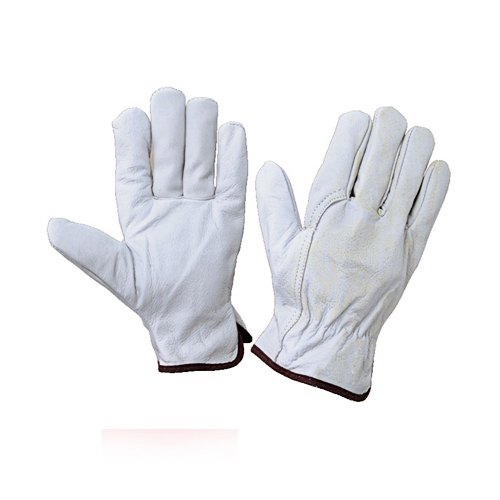 Chrome leather driving gloves