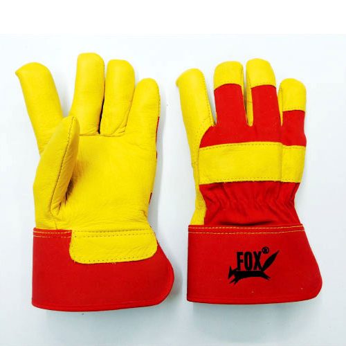 Gold yellow cow hide grain canadian rigger gloves