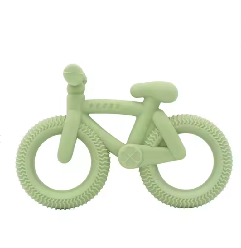 Factory Soft Fashion Bike Shape Chewing Toy Kids Teething Toy Sensory Silicone Baby Teethers BPA Free
