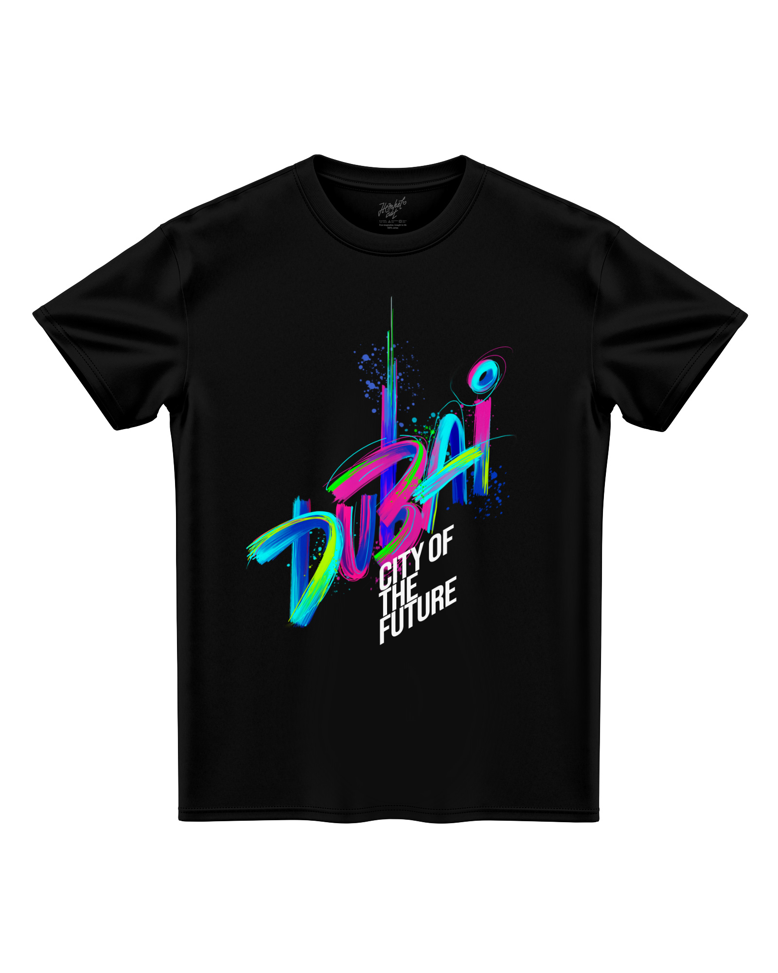 T-shirt for women printed 100% cotton dubai black