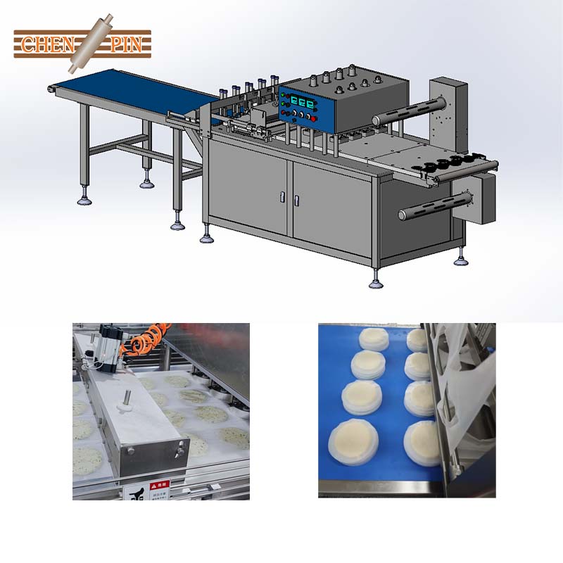 Automatic flatbread filming and pressing machine for paratha pancake and pie production_6