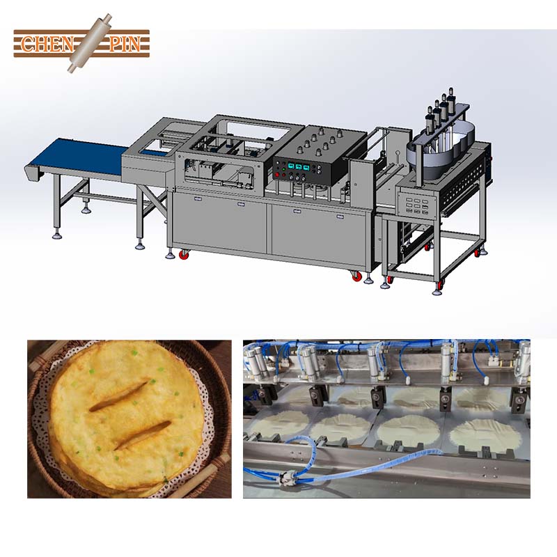 Automatic flatbread filming and pressing machine for paratha pancake and pie production_3