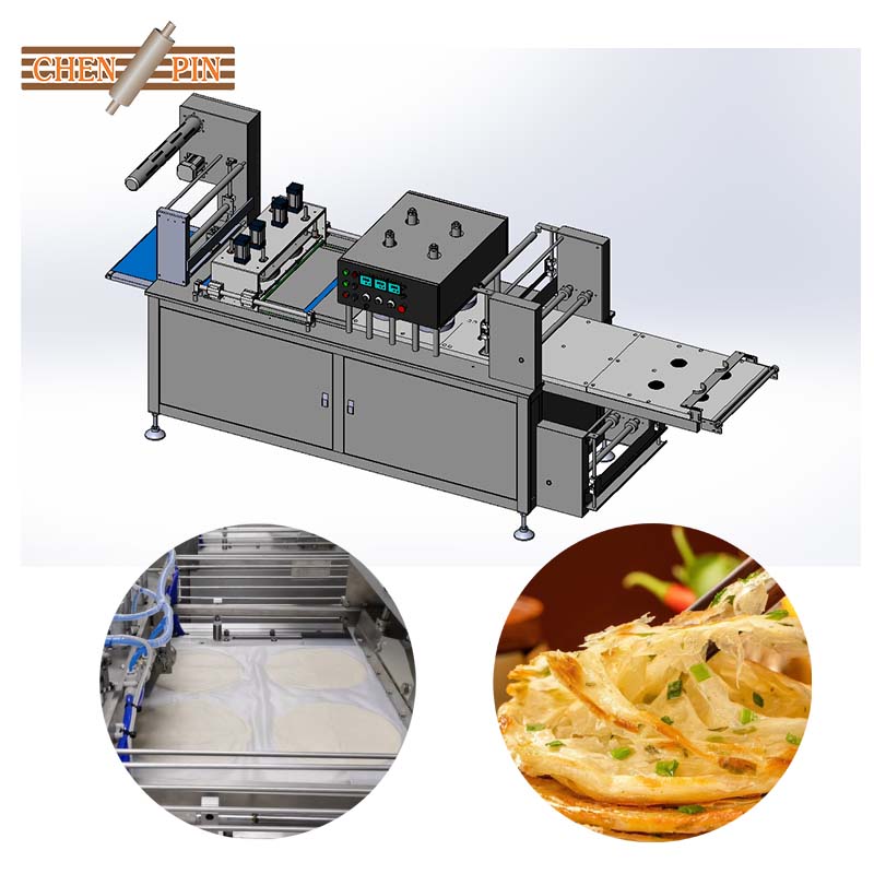 Automatic flatbread filming and pressing machine for paratha pancake and pie production_4