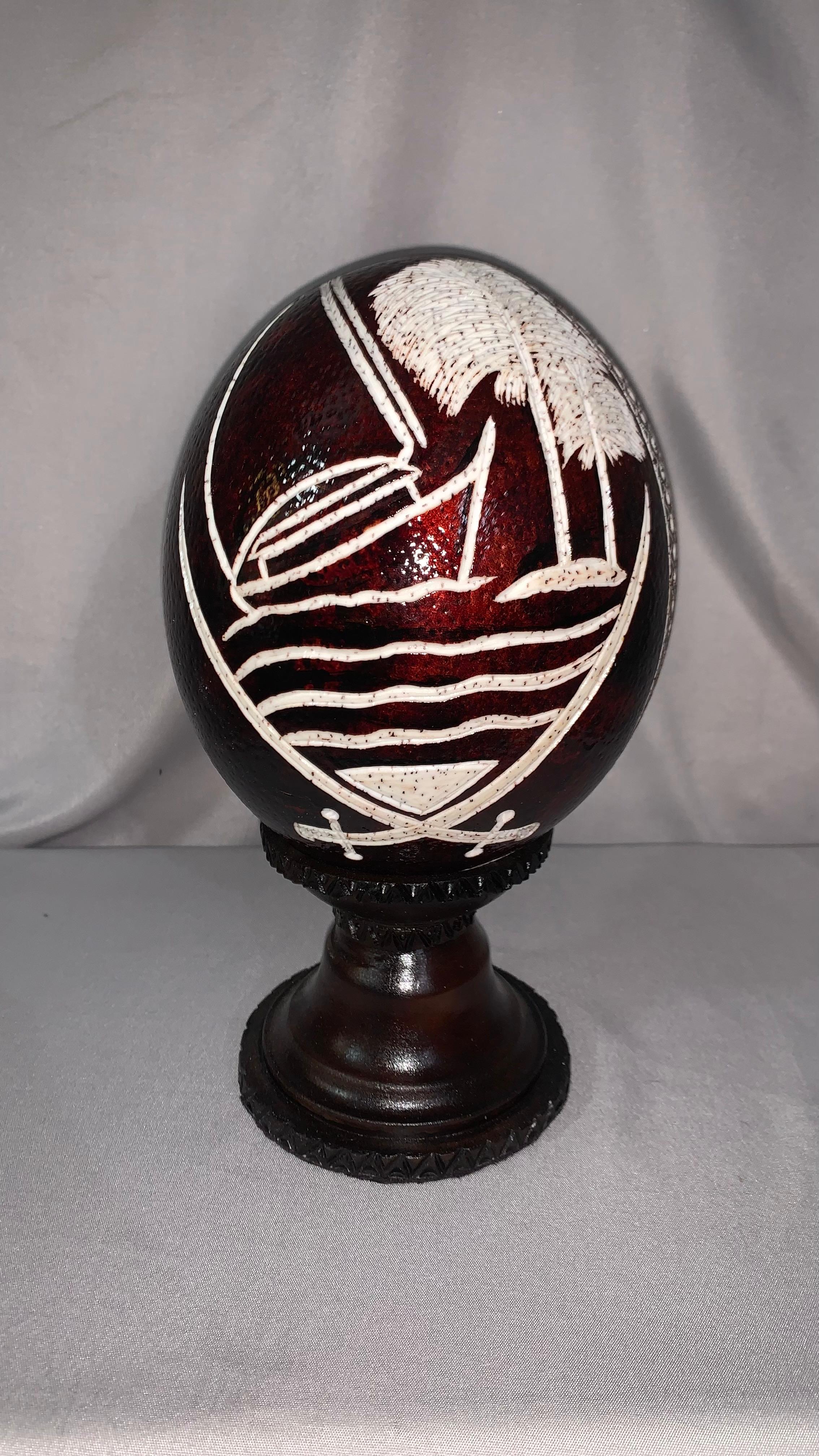 Hand carved Islamic calligraphy ostrich eggs_10