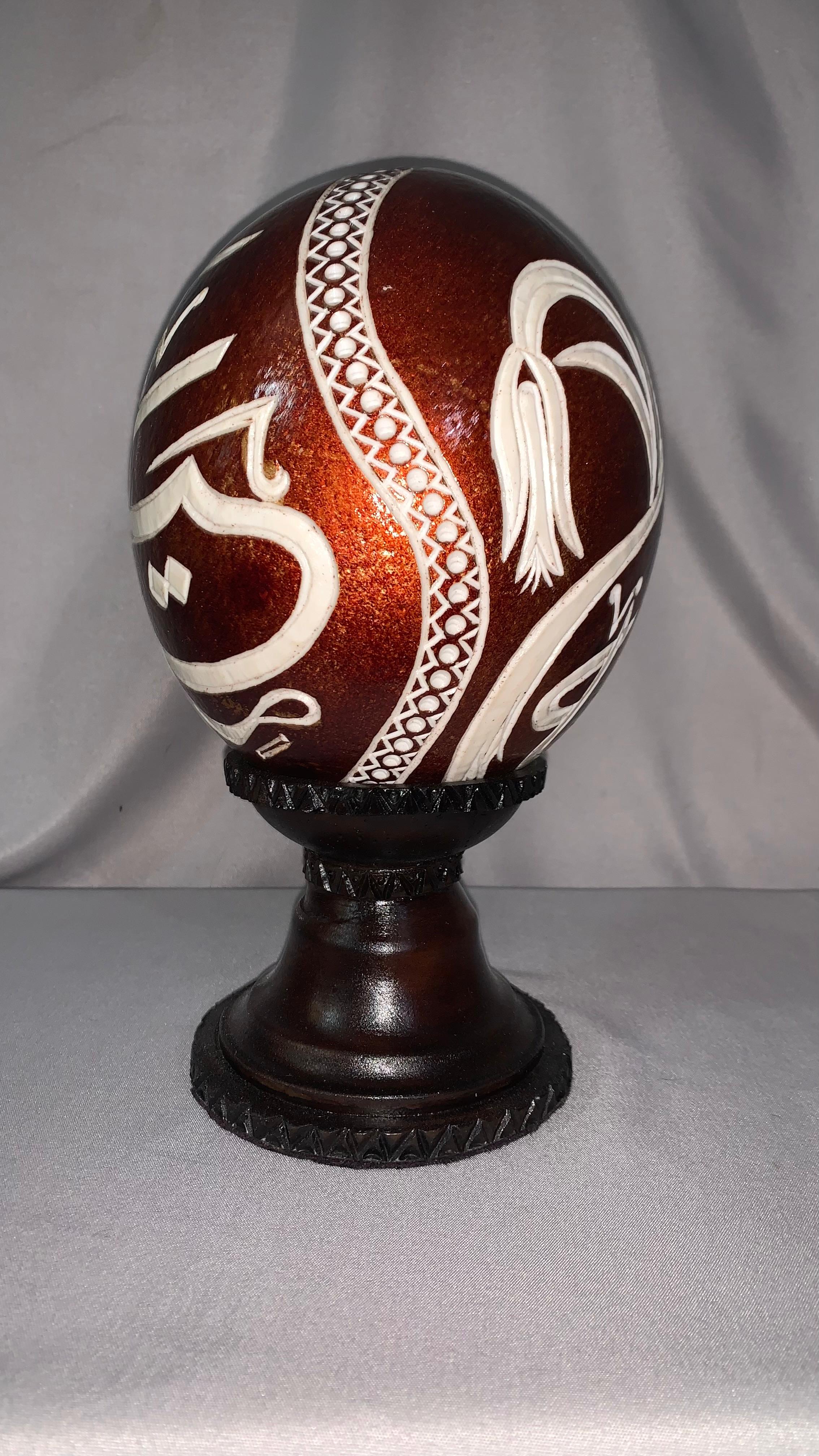Hand carved Islamic calligraphy ostrich eggs_8