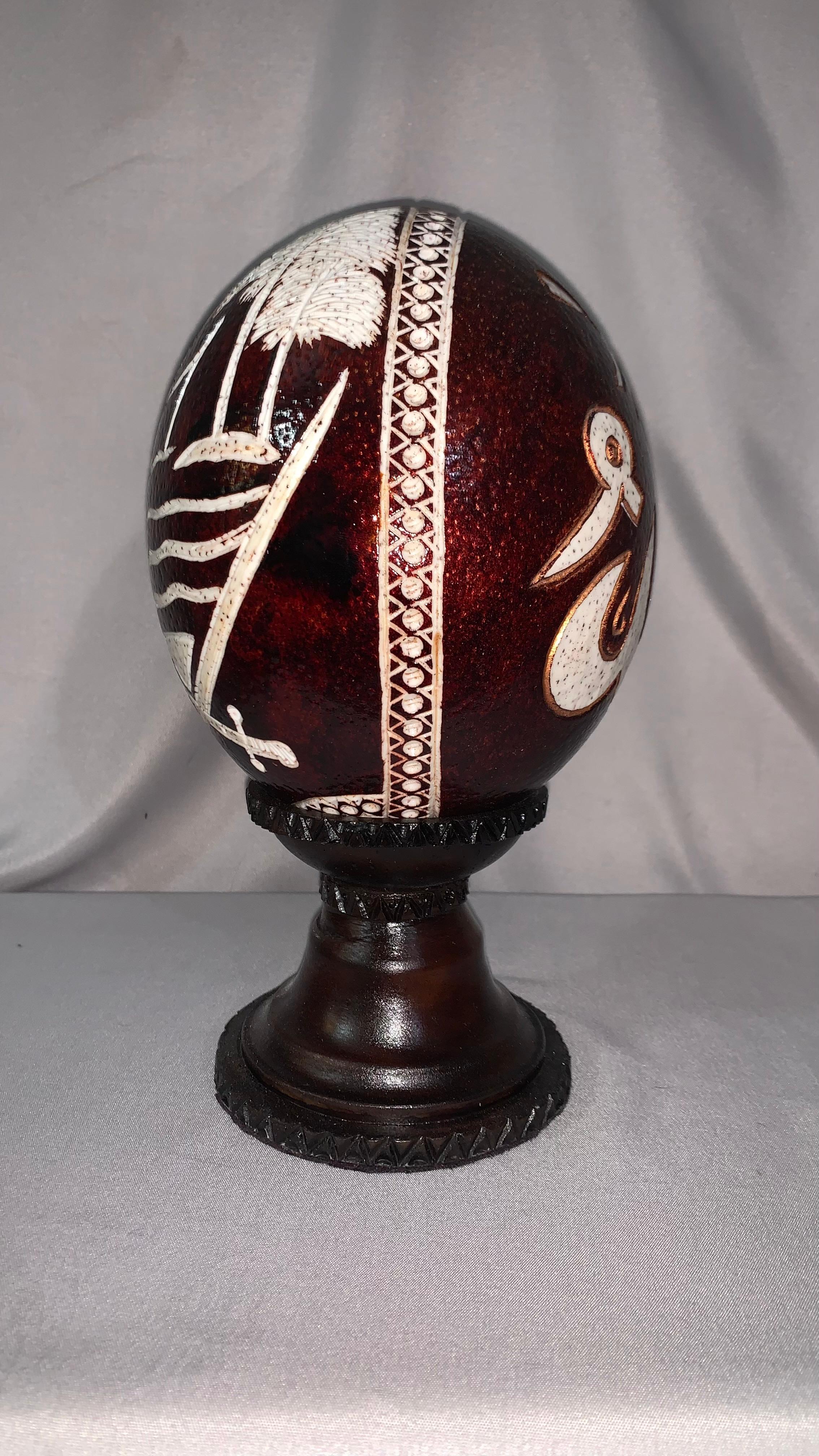 Hand carved Islamic calligraphy ostrich eggs_6