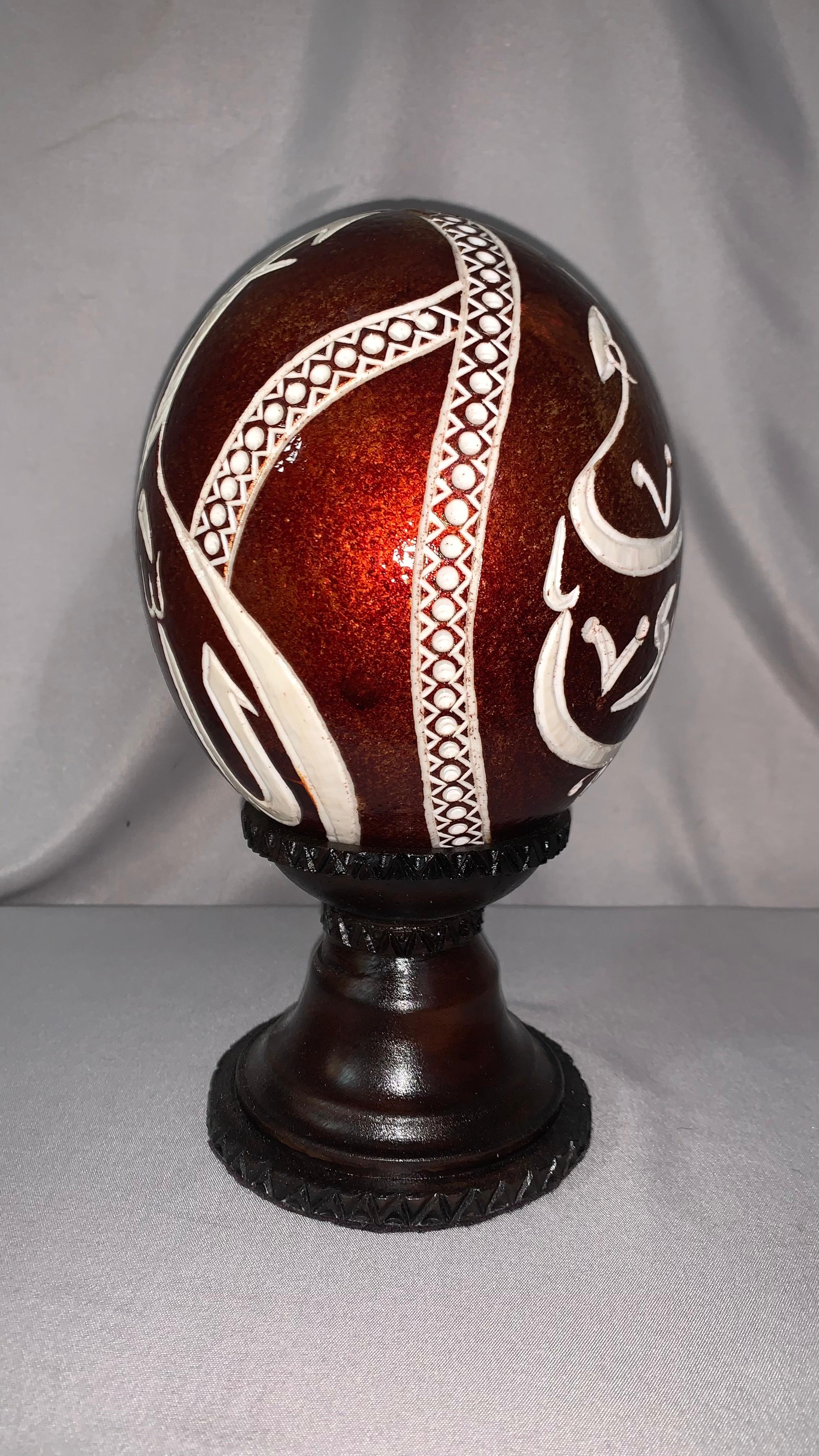 Hand carved Islamic calligraphy ostrich eggs_9
