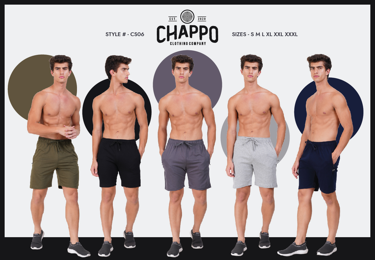 Mens shorts 80%cotton 20%polyester cotton bio washed soft finish