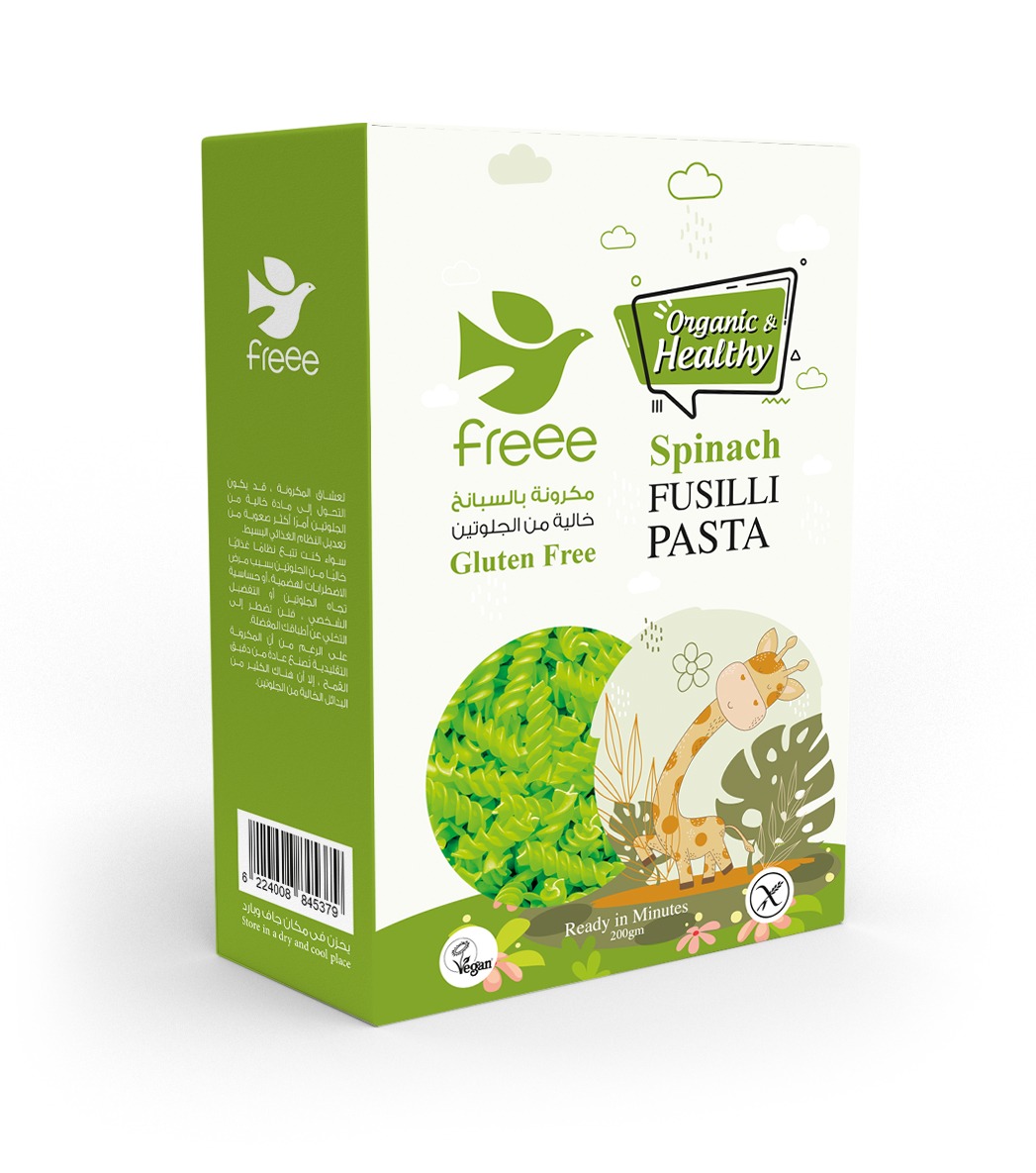 فري مكرونة خالية من الجلوتين فيوزللي سبانخ