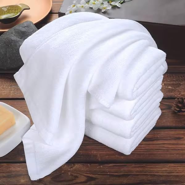 Premium white hand towels– 100% cotton, 600 gsm, ultra-soft  absorbent, 35 × 75 cm – ideal for hotels, gyms  home