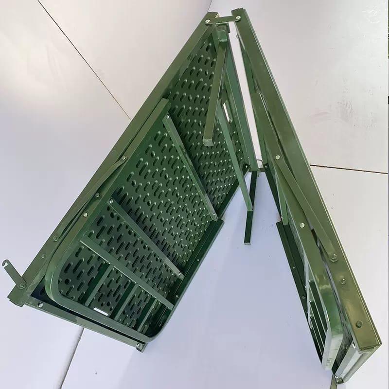 Foldable metal bed - for military and outdoor use