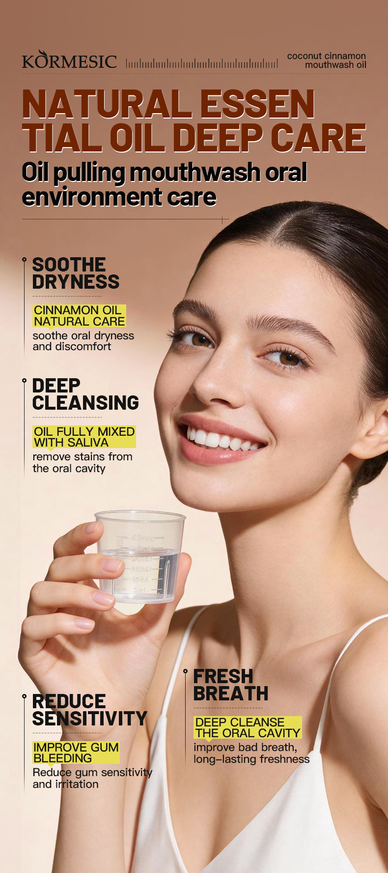 KORMESIC Concentrated Coconut Oil Mouthwash Disposable Mouth Rinse_5