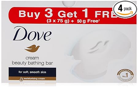 Dove Cream Beauty Bathing Bar, 75g (Pack of 3) with Free 50 g_2
