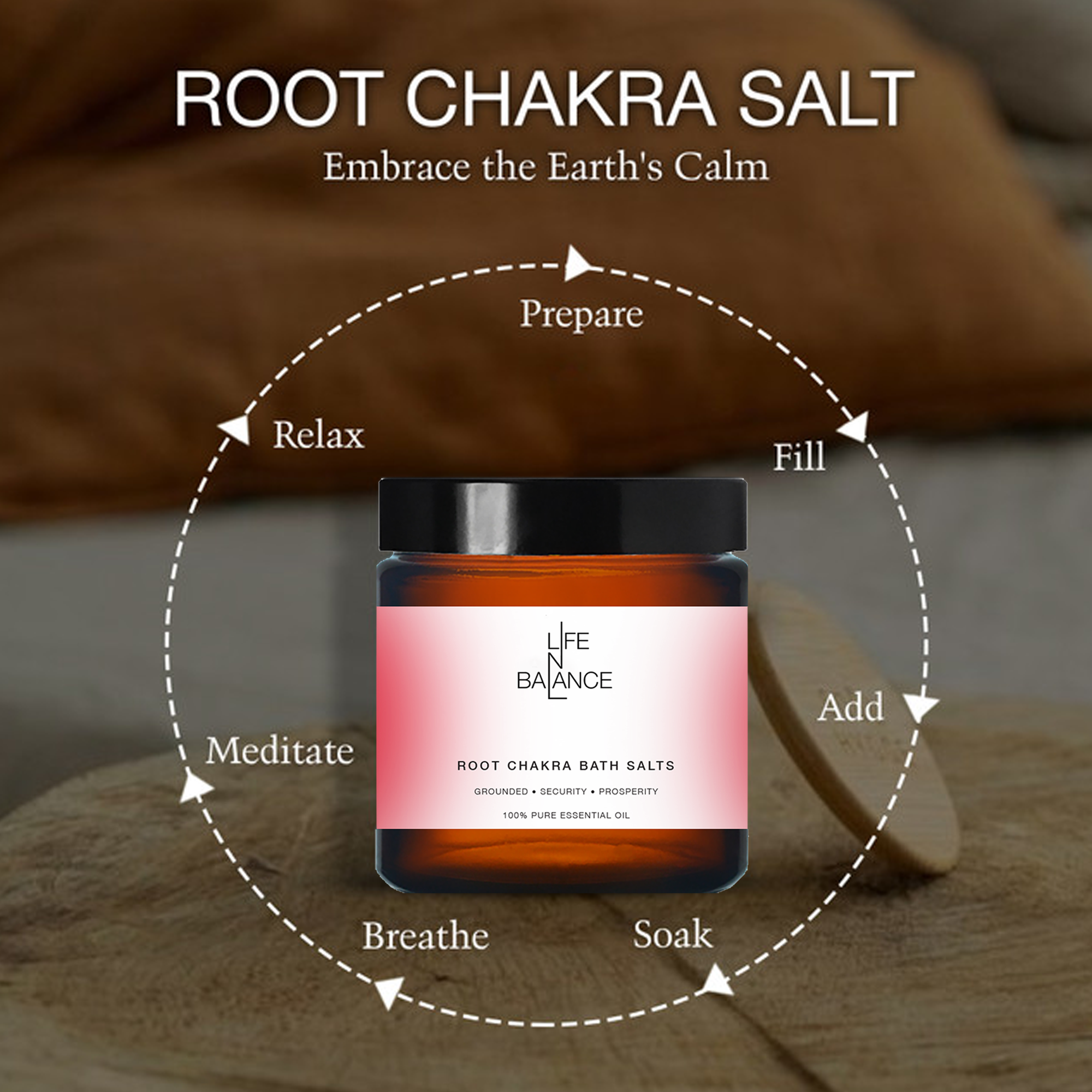 Root Chakra Salt 250mg – 396 Hz Healing Bath Salt for Grounding, Prosperity &#38; Energy Balance with Earth &#38; Wood Elements_2
