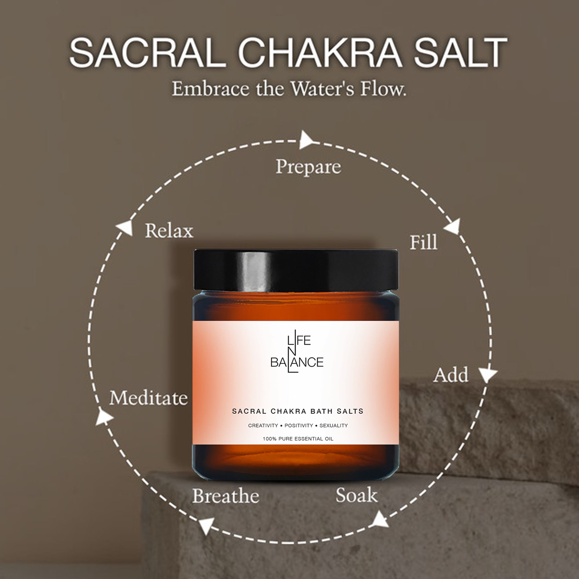 Sacral Salt 250mg – 417 Hz Chakra Salt Infused with Floral &#38; Oriental Notes, Water Element, VAM Mantra for Confidence, Creativity, Positivity &#38; Sexualit_2
