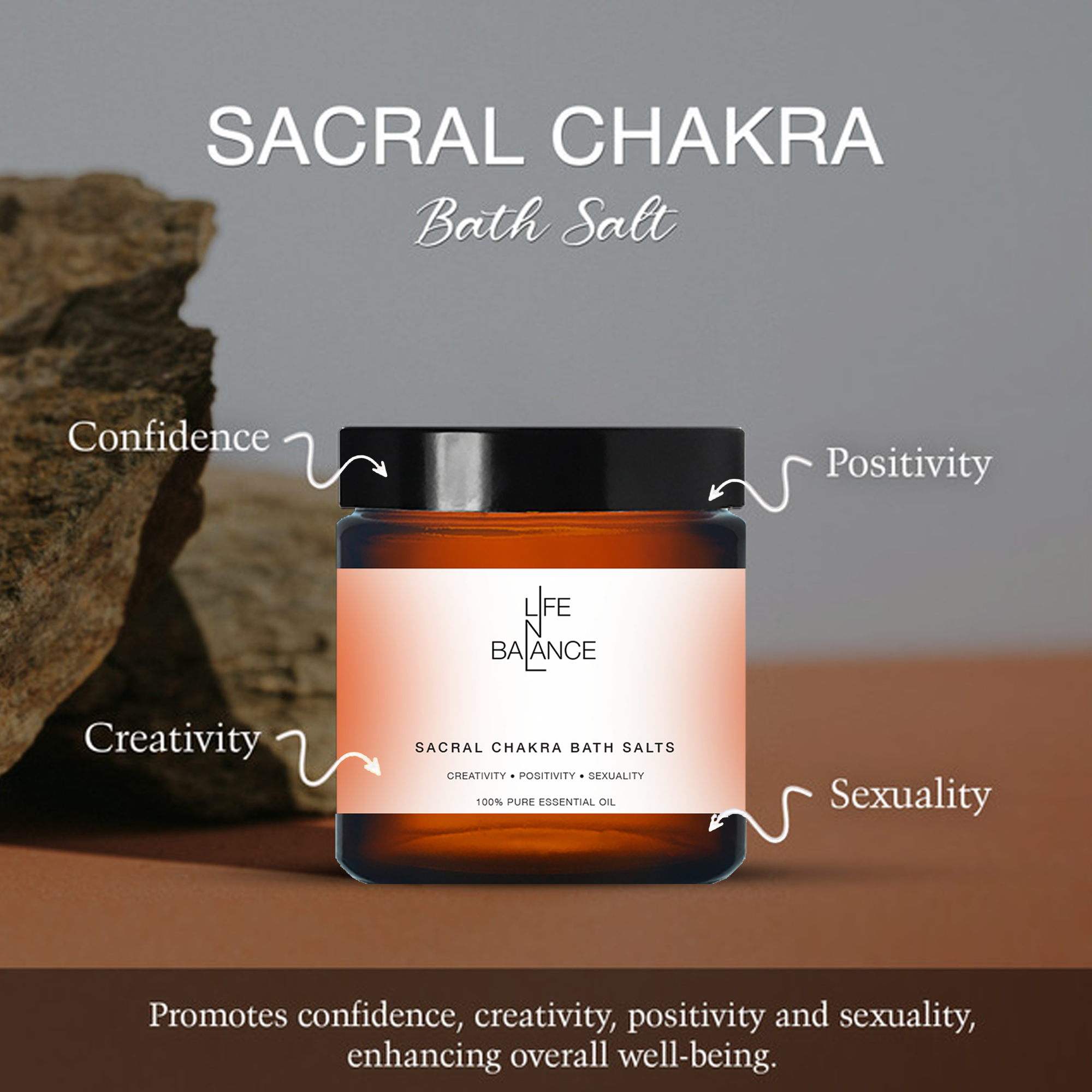 Sacral Salt 250mg – 417 Hz Chakra Salt Infused with Floral &#38; Oriental Notes, Water Element, VAM Mantra for Confidence, Creativity, Positivity &#38; Sexualit_4