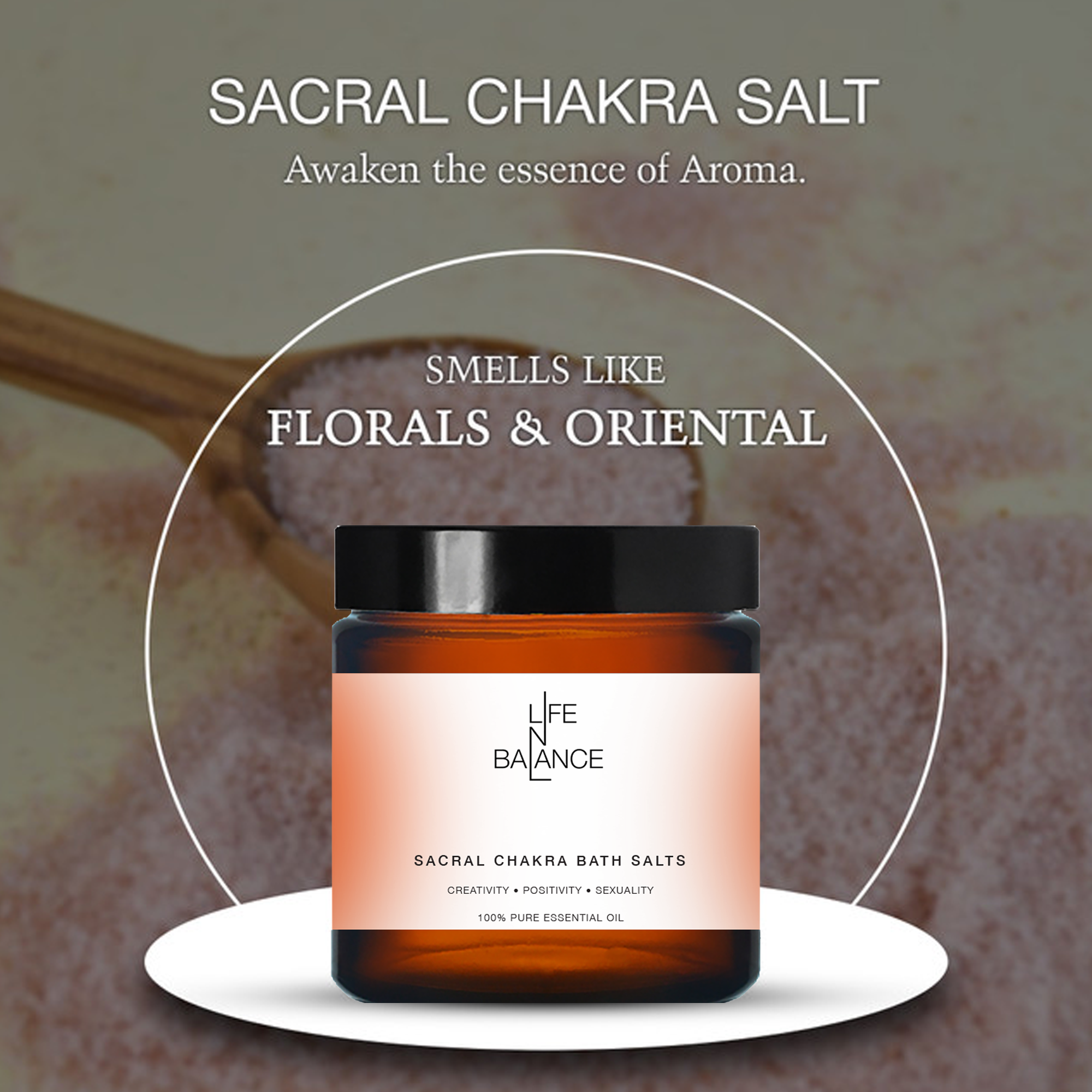 Sacral Salt 250mg – 417 Hz Chakra Salt Infused with Floral &#38; Oriental Notes, Water Element, VAM Mantra for Confidence, Creativity, Positivity &#38; Sexualit_7