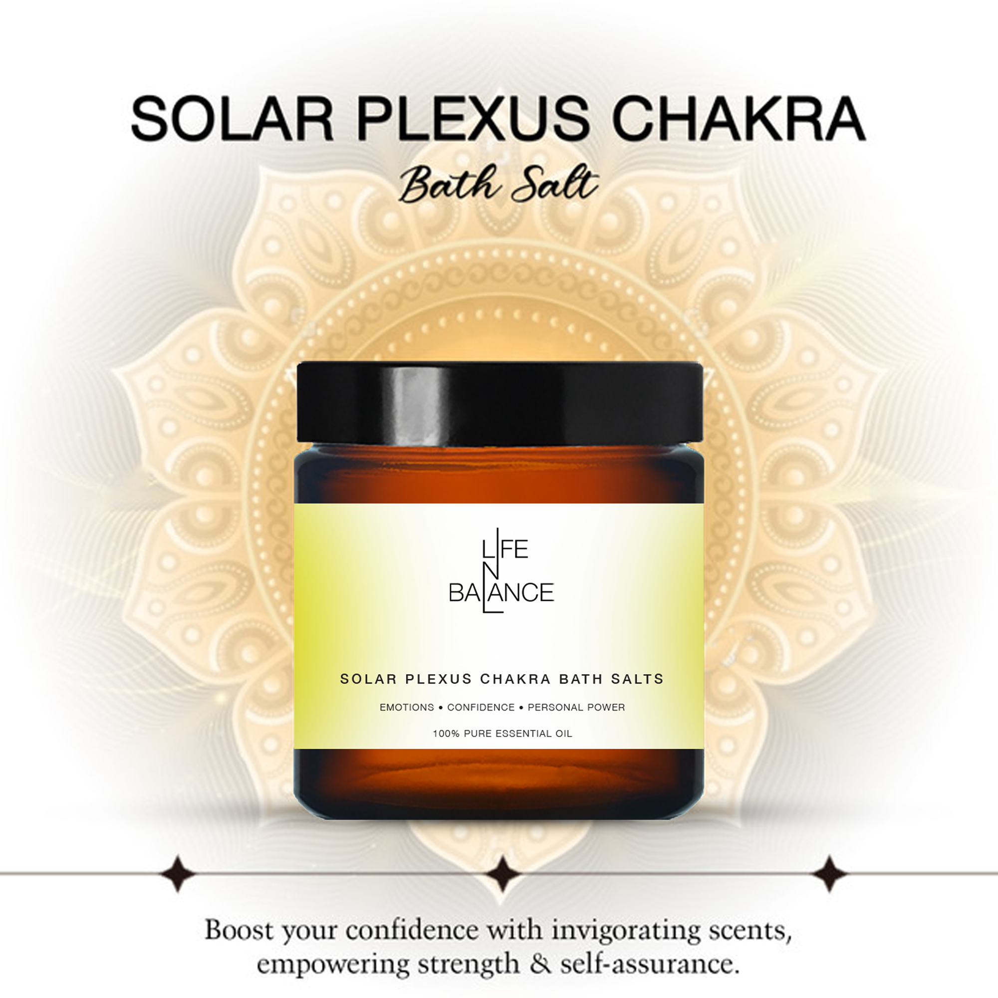 Solar plexus salt 250mg – 528 hz chakra salt with citrus &#38;amp; fruity aroma, fire element, ram mantra for focus, confidence, emotions &#38;amp; personal power