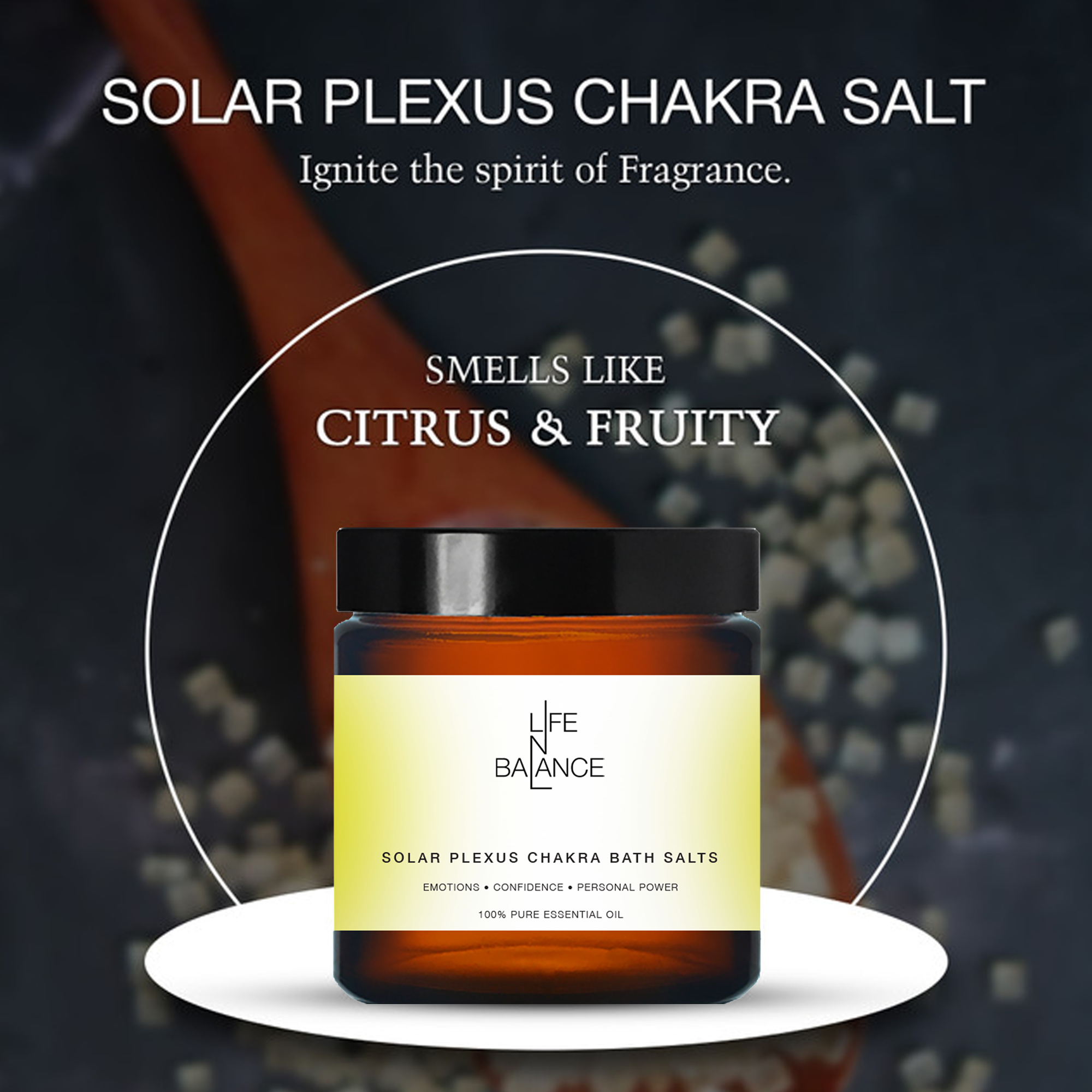 Solar Plexus Salt 250mg – 528 Hz Chakra Salt with Citrus &#38;amp; Fruity Aroma, Fire Element, RAM Mantra for Focus, Confidence, Emotions &#38;amp; Personal Power_4