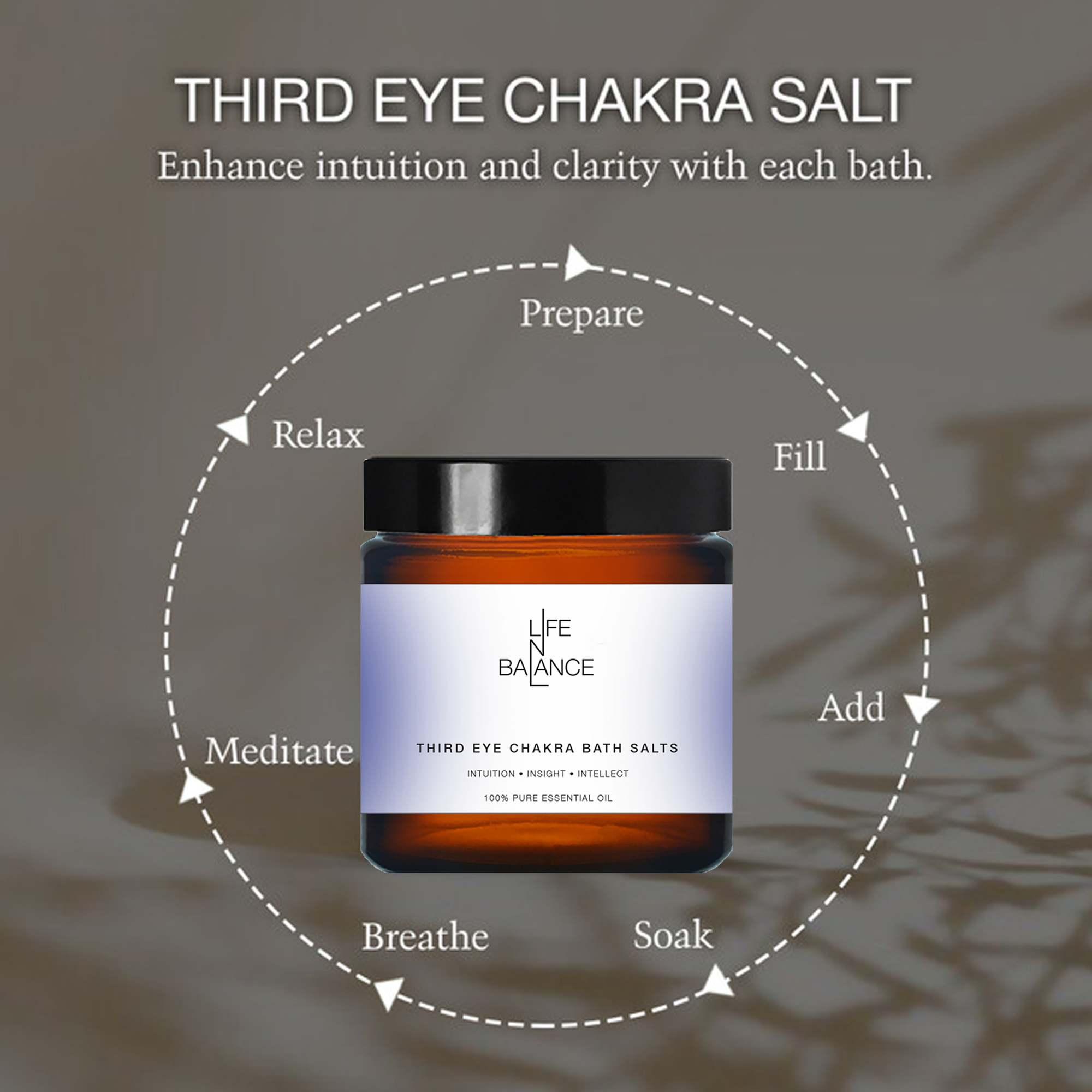 Third Eye Salt 250mg – 741 Hz Chakra Salt with Oud & Amber Aroma, Space/Ether Element, HAM Mantra for Intuition, Insight, Expression & Mental Clarit_2