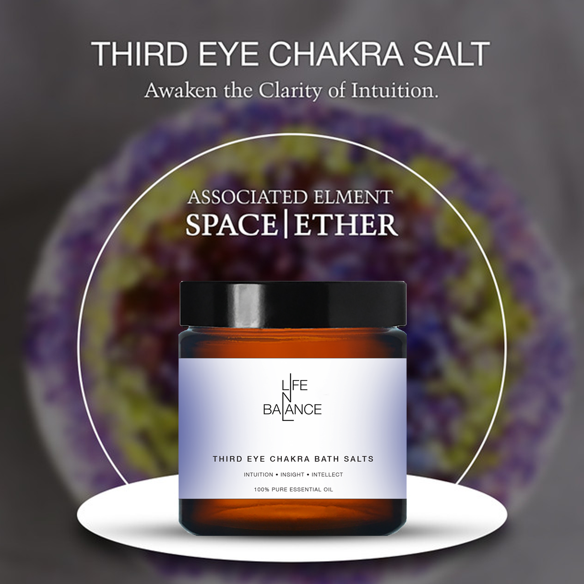 Third Eye Salt 250mg – 741 Hz Chakra Salt with Oud & Amber Aroma, Space/Ether Element, HAM Mantra for Intuition, Insight, Expression & Mental Clarit_5