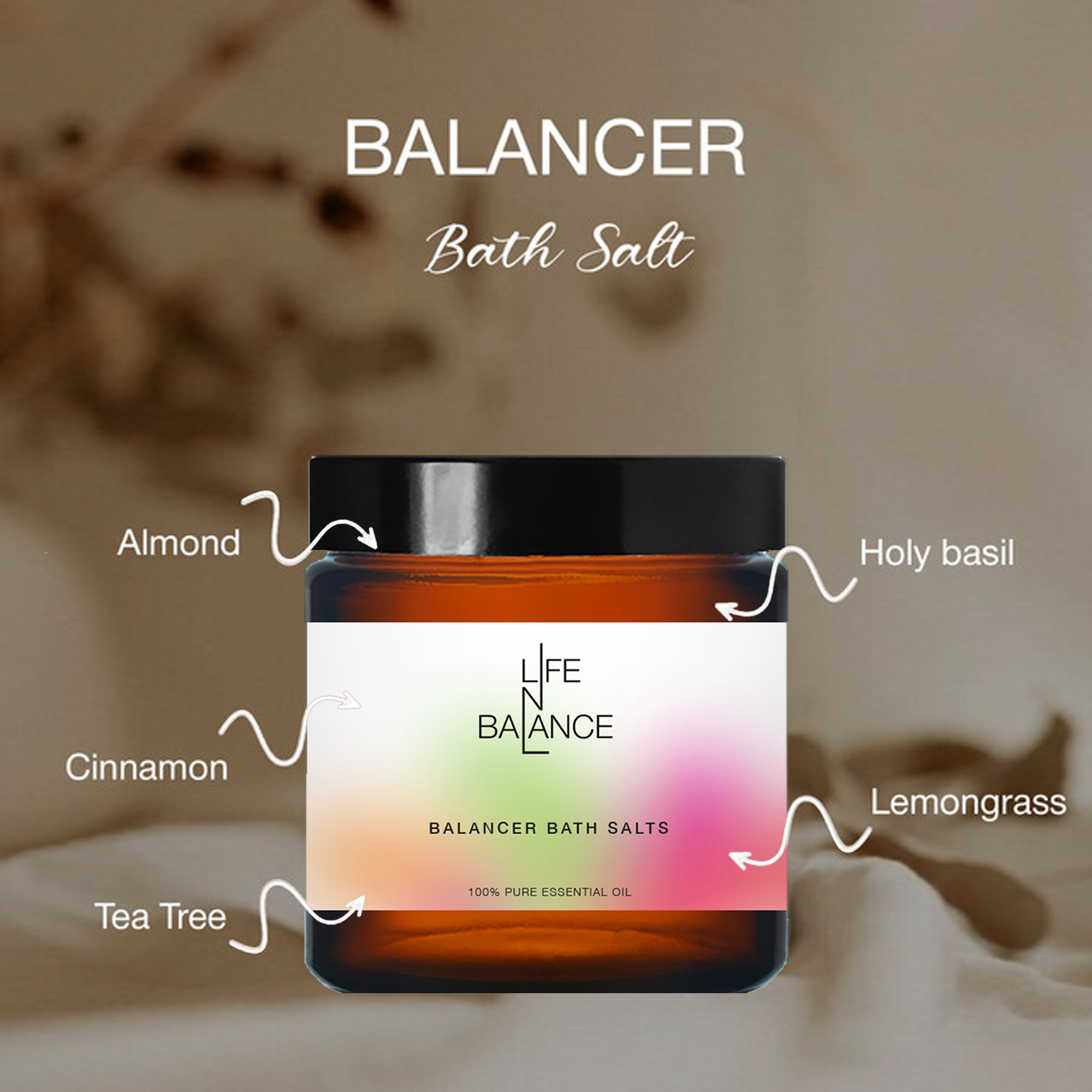 Balancer Bath Salt 250 mg | Aromatherapy Mineral Soak for Aura Cleansing, Stress Relief & Energy Balance | Spa Quality Mineral Bath for Mind & Body Wellness_4