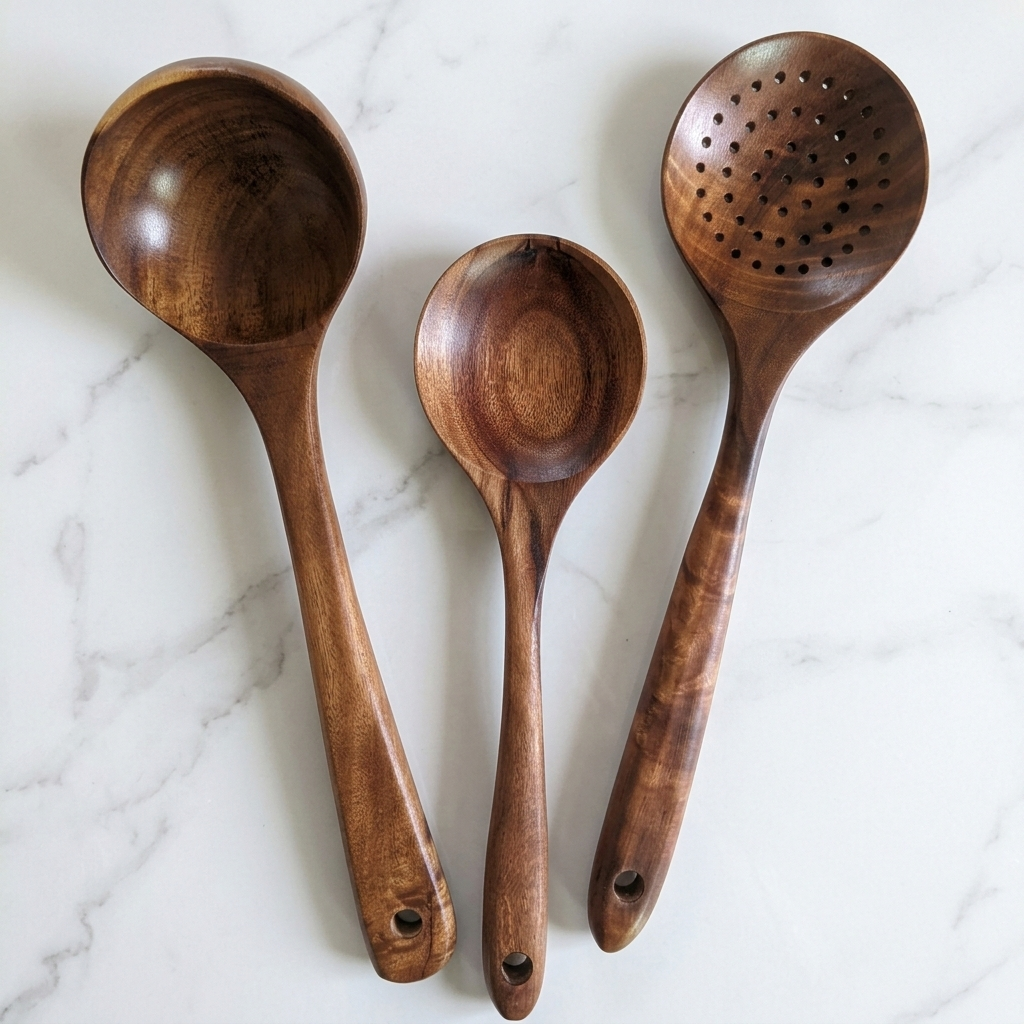 Premium Acacia Wood Kitchen Utensil Set – 7 Pcs Natural Wooden Cooking Tools_8