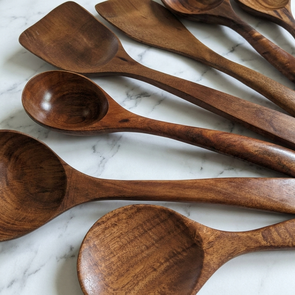 Premium Acacia Wood Kitchen Utensil Set – 7 Pcs Natural Wooden Cooking Tools_6