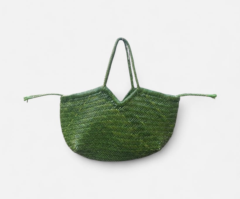 Zafra Handwoven Leather Tote Bag for Women V Shape Genuine TC Leather Shoulder Bag Artisan Made Kanpur India_4