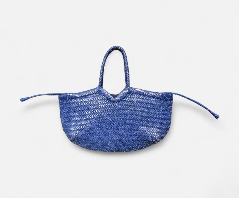 Zafra Handwoven Leather Tote Bag for Women V Shape Genuine TC Leather Shoulder Bag Artisan Made Kanpur India_5