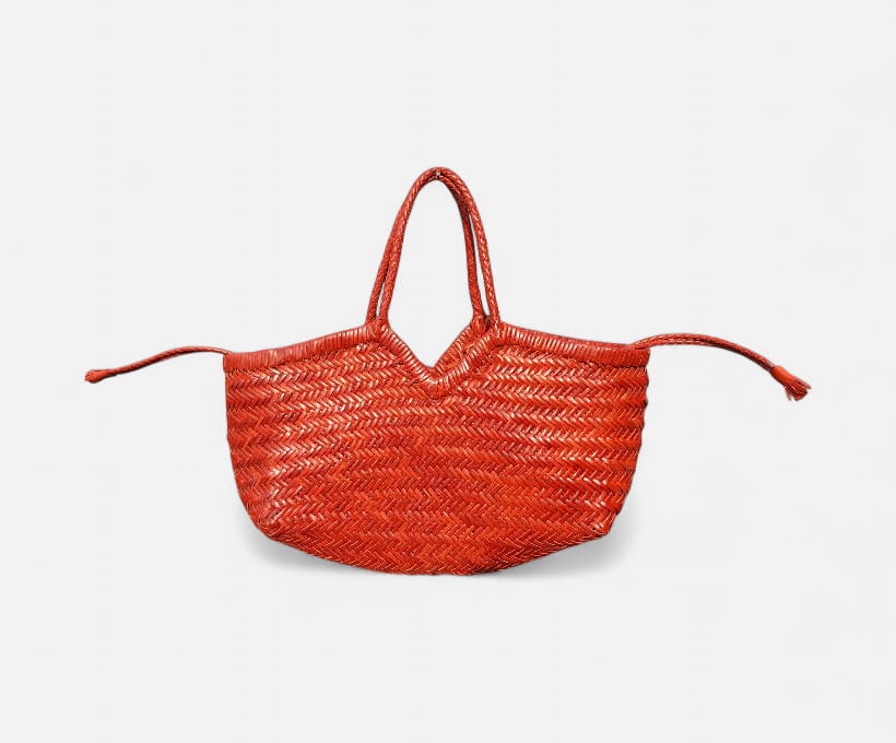 Zafra handwoven leather tote bag for women v shape genuine tc leather shoulder bag artisan made kanpur india