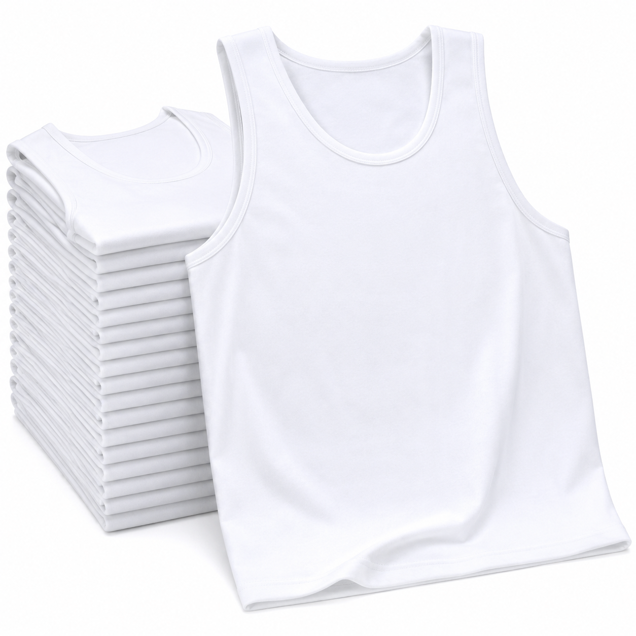 NS Styles Men's 100% Cotton White Undershirt Vest (Pack of 4)_2