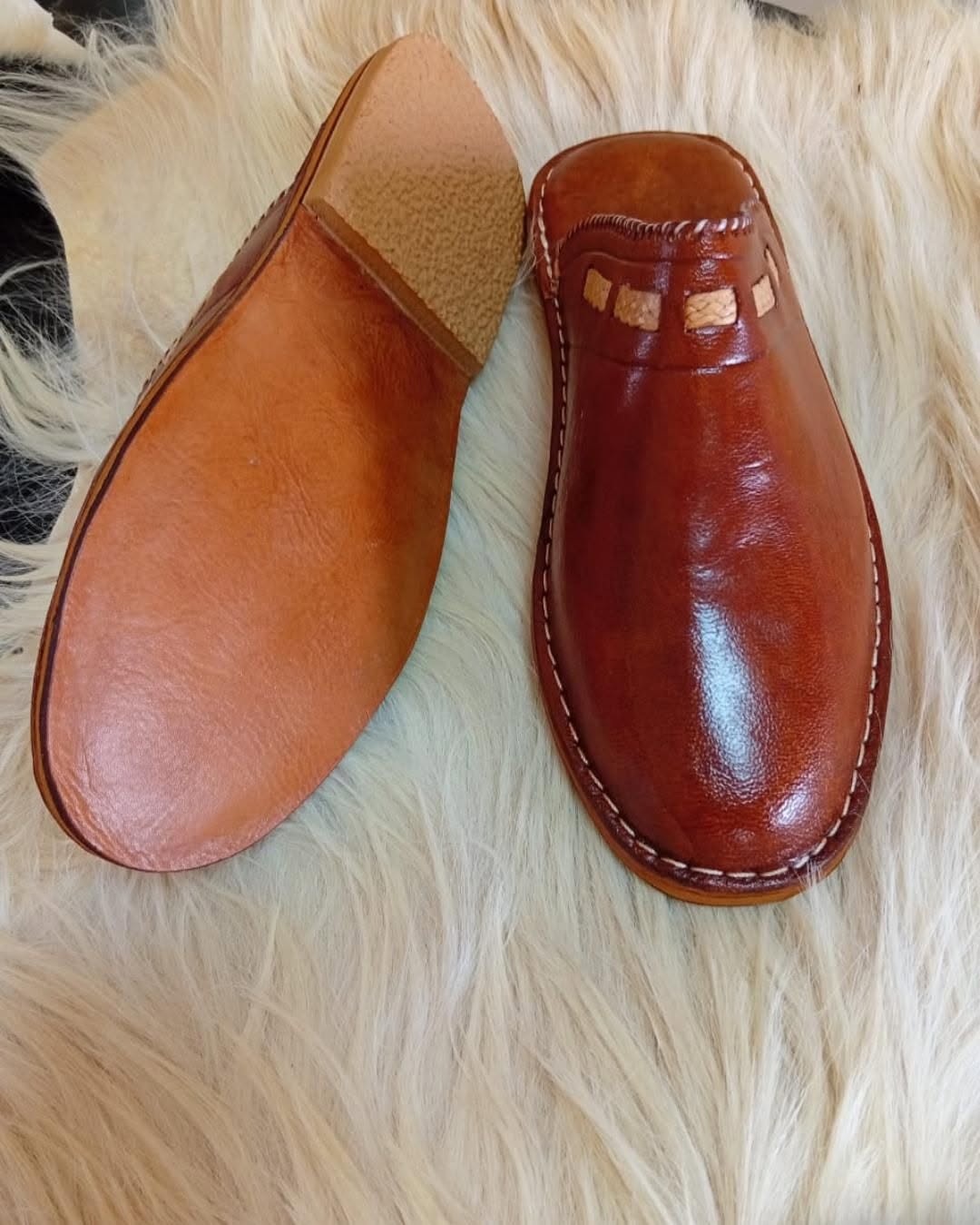 Handcrafted Moroccan Men’s Slippers - 100% Full-Grain Natural Leather_2