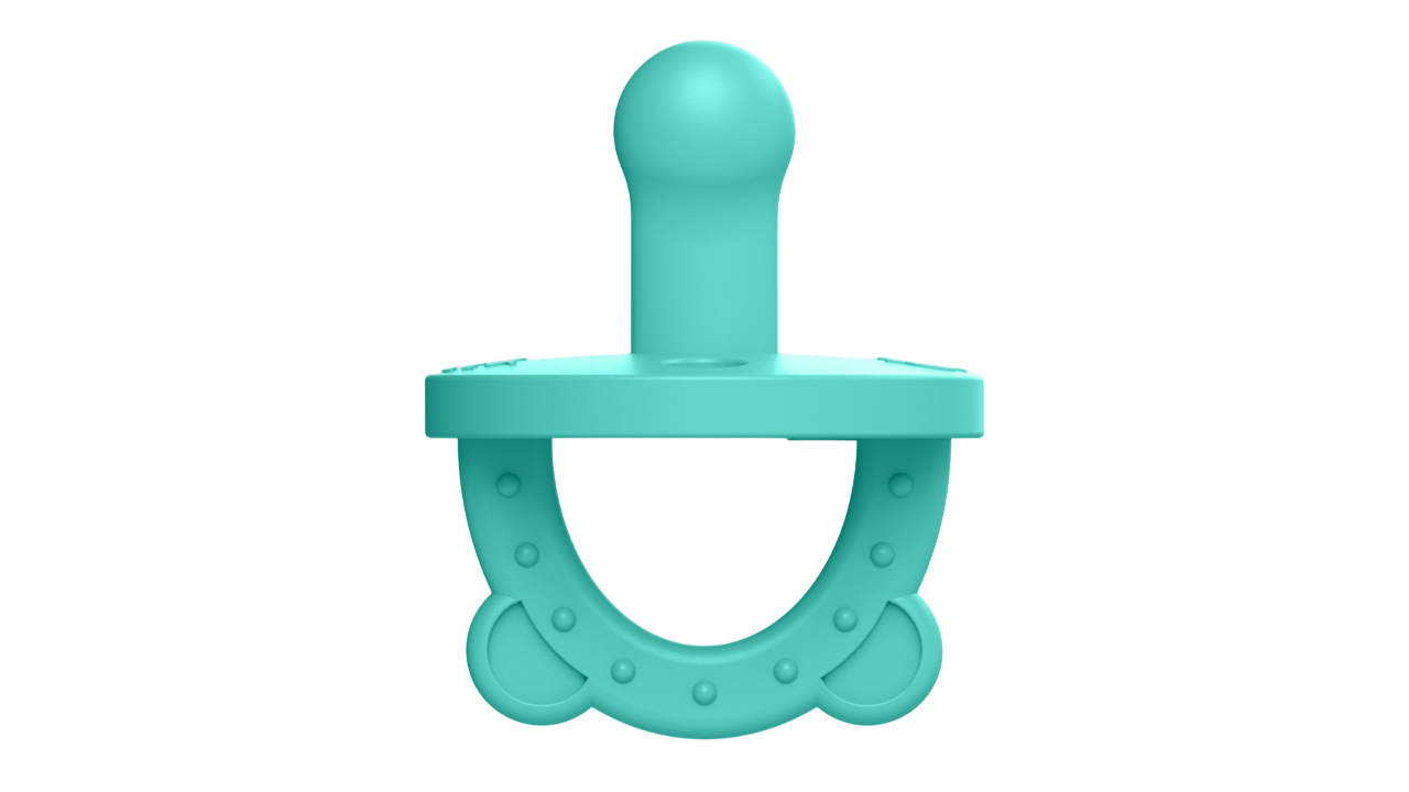 Lujo Bear Safe&Joy Stage 1 Mint Green Elliptical Silicone Pacifier & Teether (0-6 Months)_5