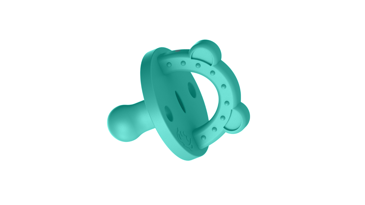 Lujo Bear Safe&Joy Stage 1 Mint Green Elliptical Silicone Pacifier & Teether (0-6 Months)_3
