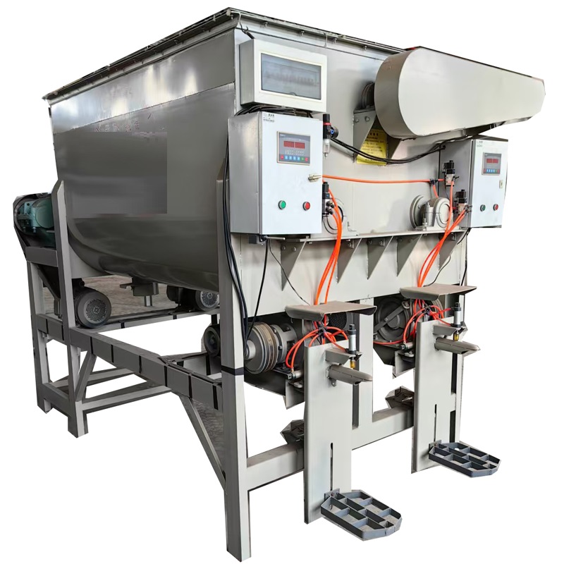 The dry powder mortar mixer is controlled by PLC and can be automatically filled into packaging bags according to the weight set by oneself._3