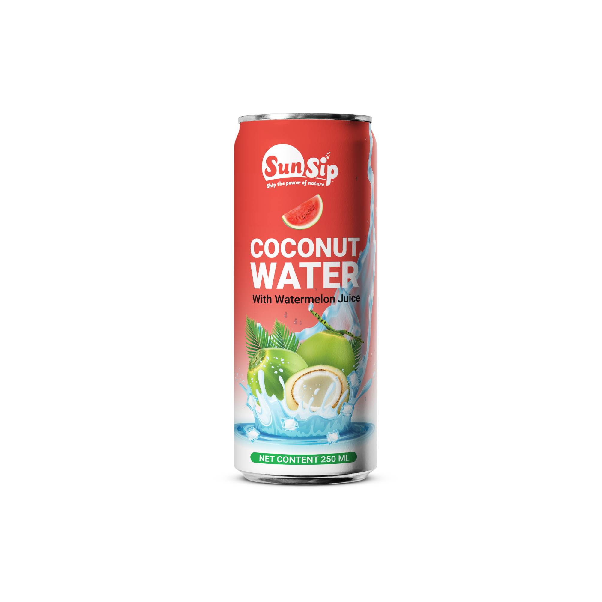 SunSip Coconut Water with Watermelon Juice 250ml OEM ODM Private Label