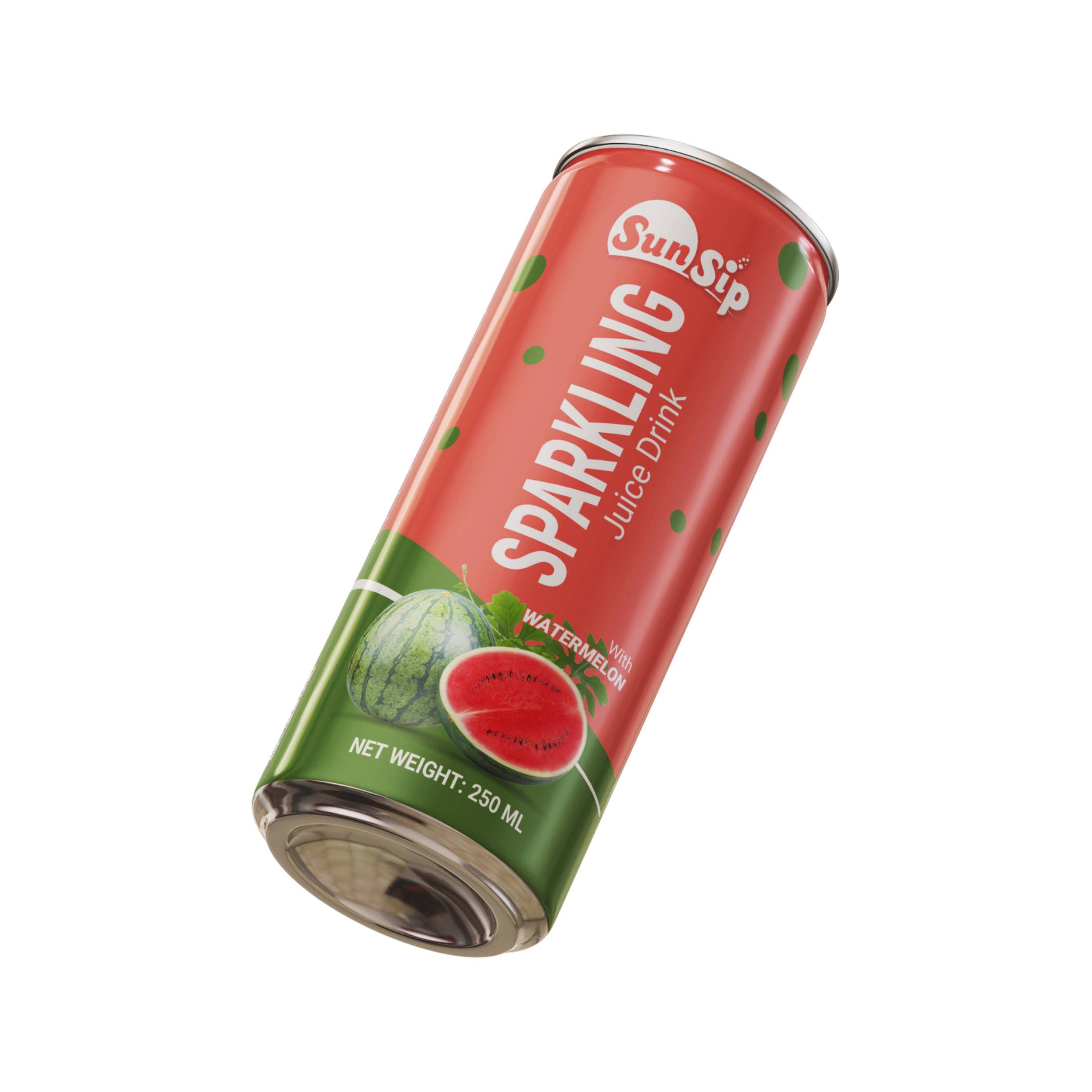 250ml SunSip Watermelon Sparkling Juice Drink | OEM Fruit Sparkling Can_3